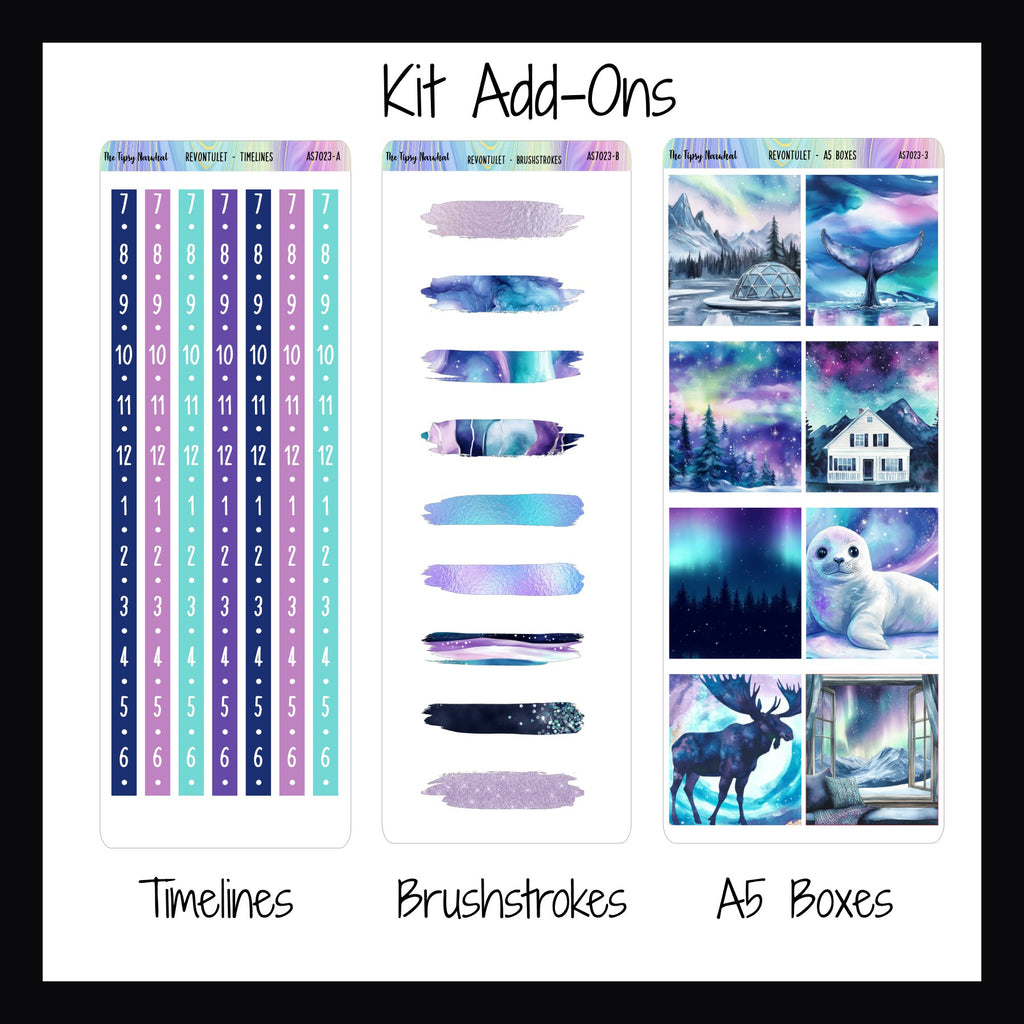 Kit add-on sheets available include timeline stickers, brushstroke stickers and A5 box stickers. 