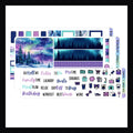 Revontulet Hobonichi Weeks kit is a 3 page sticker kit.  It features a Northern Lights theme and a color palette full of blues and purples.
