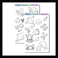 Sea Life coloring stickers, available as individuals or a set of 2.  Features various ocean animals waiting to be colored in.  Each sheet is 4.5 x 7 inches.