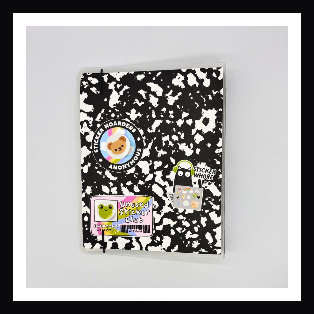 Sticker storage - Sticker Club back view shown on a white background.