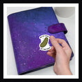 That Pickle die cut sticker - features an image of a whole pickle with the phrase "are you going to eat that pickle?"  available in glossy or holographic finishes. 