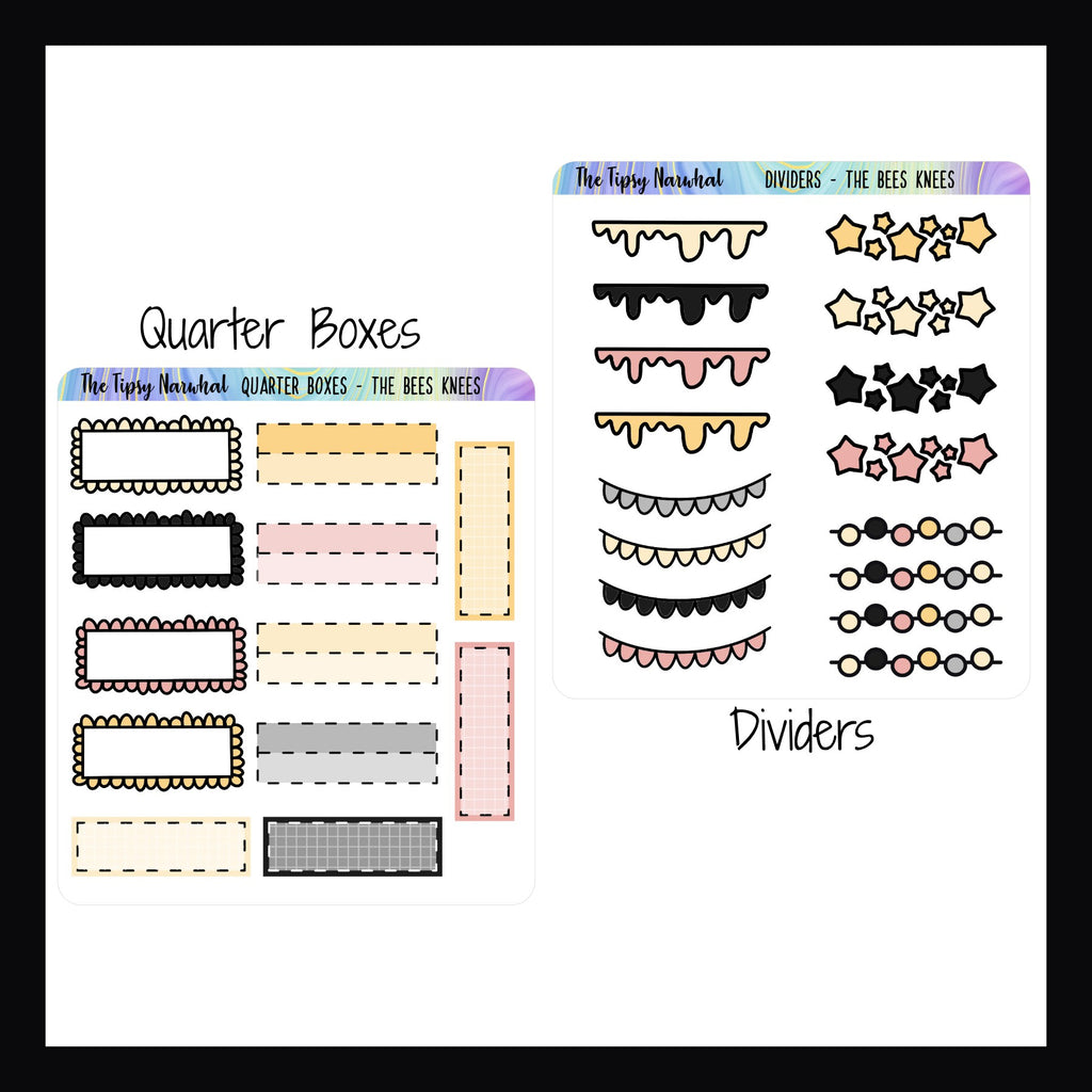 Digital The Bees Knees Functional Add-ons quarter boxes and divider stickers. 
