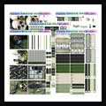 The Damp and The Dead Vertical Weekly Sticker Kit is a 5 page sticker kit featuring an eerie theme of haunted houses, ghosts and graveyards covered by a layer of moss. 