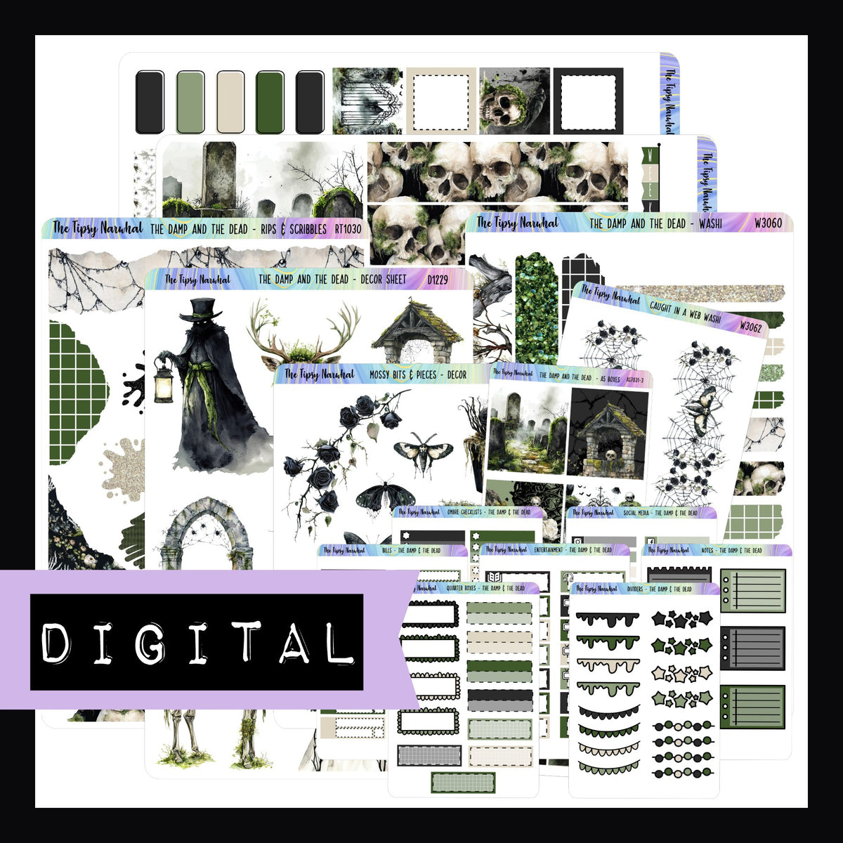 The Damp and The Dead  Printable Hobonichi Weeks Kit