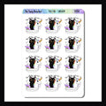 Too Fab Sarcasm & Quotes sheet contains 15 adorable stickers featuring a black cat and the statement "Too Fab For Your Shit"