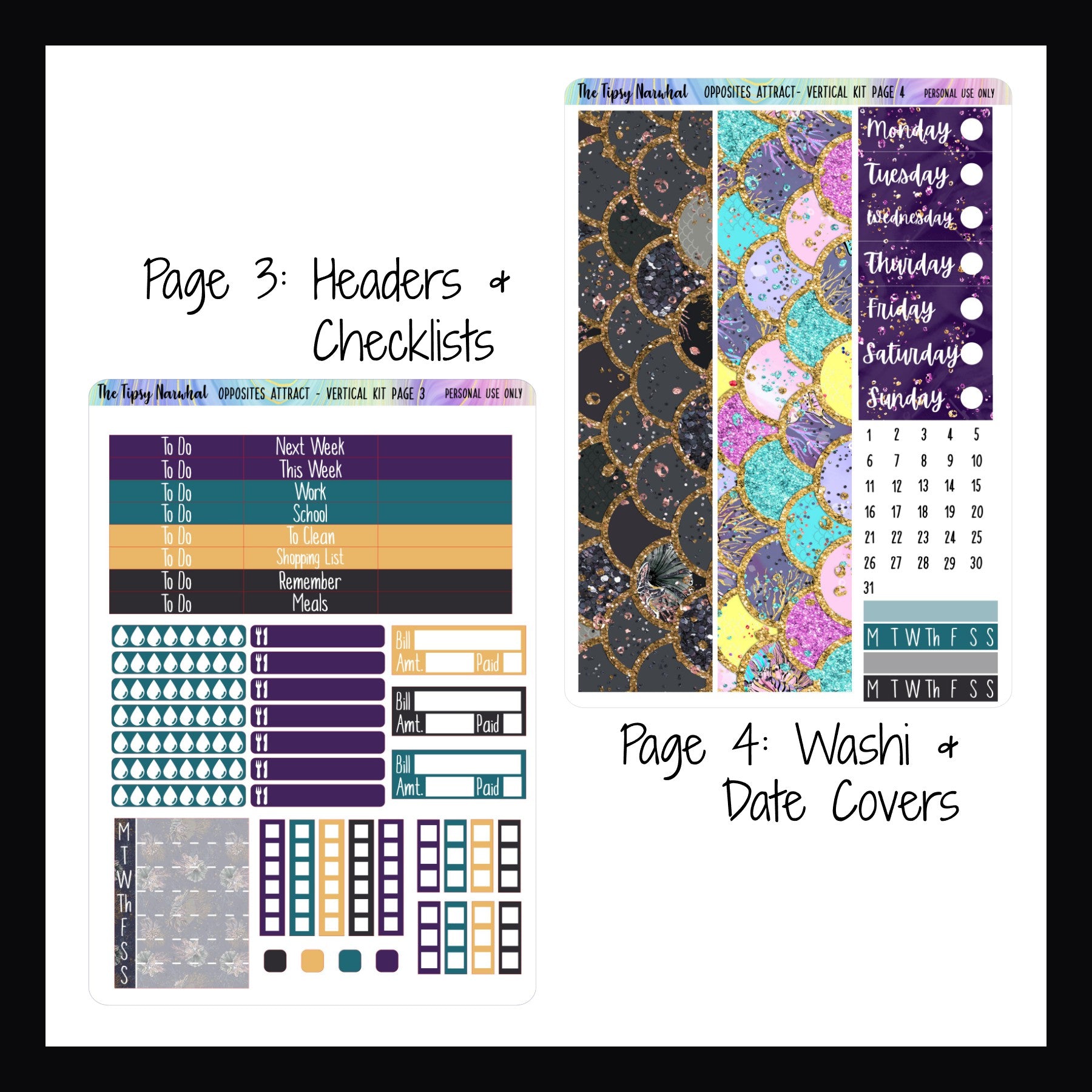 Opposites Attract Vertical Weekly Kit