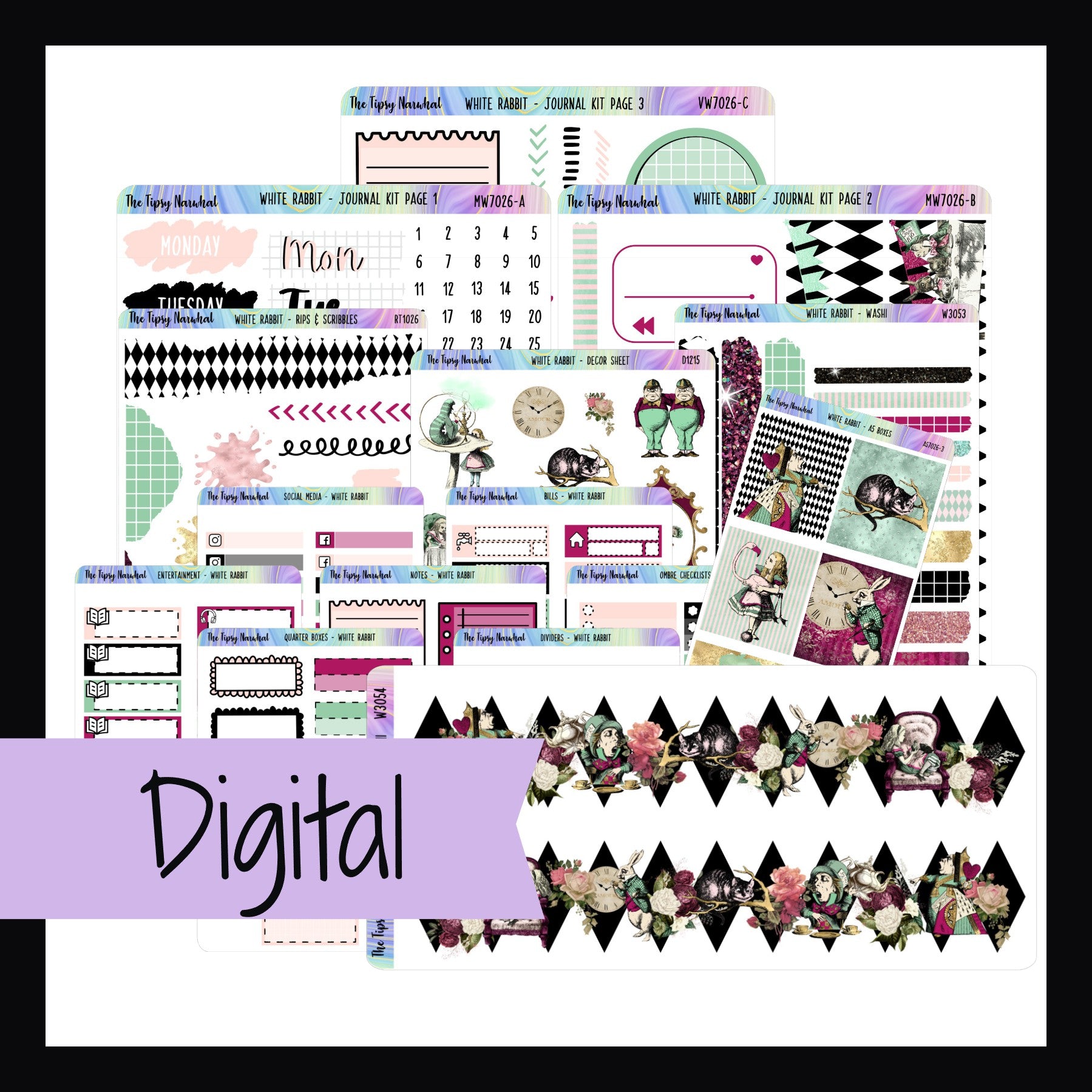 White Rabbit Printable Journal Kit