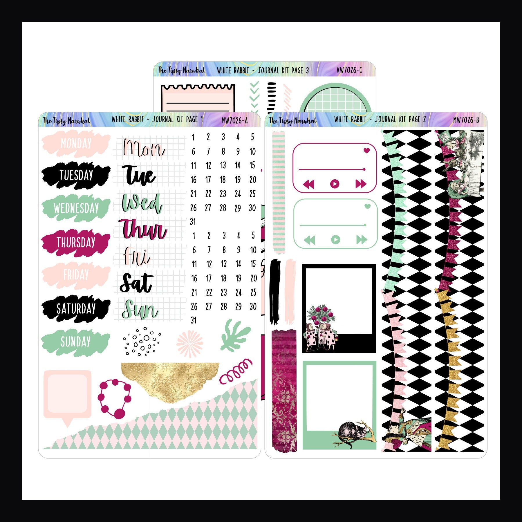 White Rabbit Journal Sticker Kit