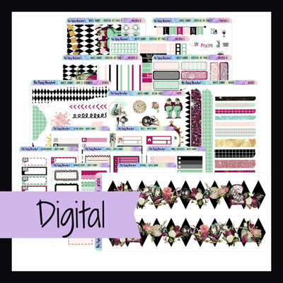 White Rabbit Printable Vertical Sticker Kit