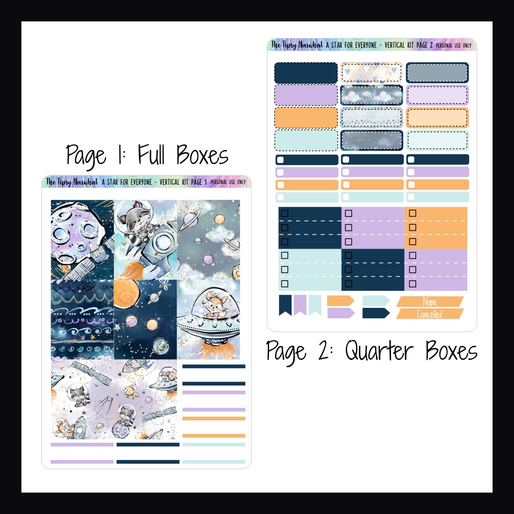 Vertical Weekly Kit - A Star For Everyone pages 1 and 2 shown on a white background.