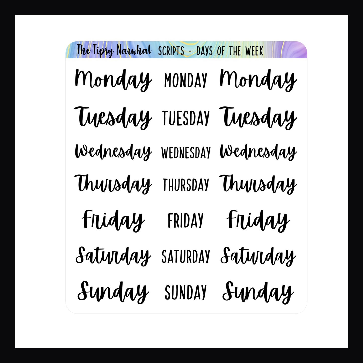 Days of the Week Script