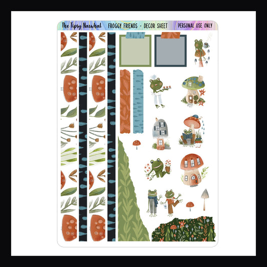 Froggy Friends Decor Sheet