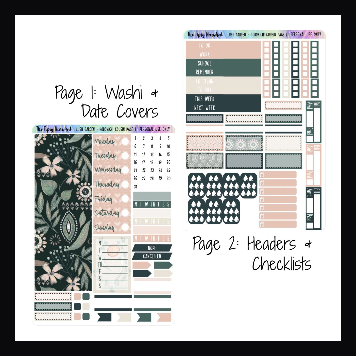 Lush Garden Hobonichi Cousin Kit