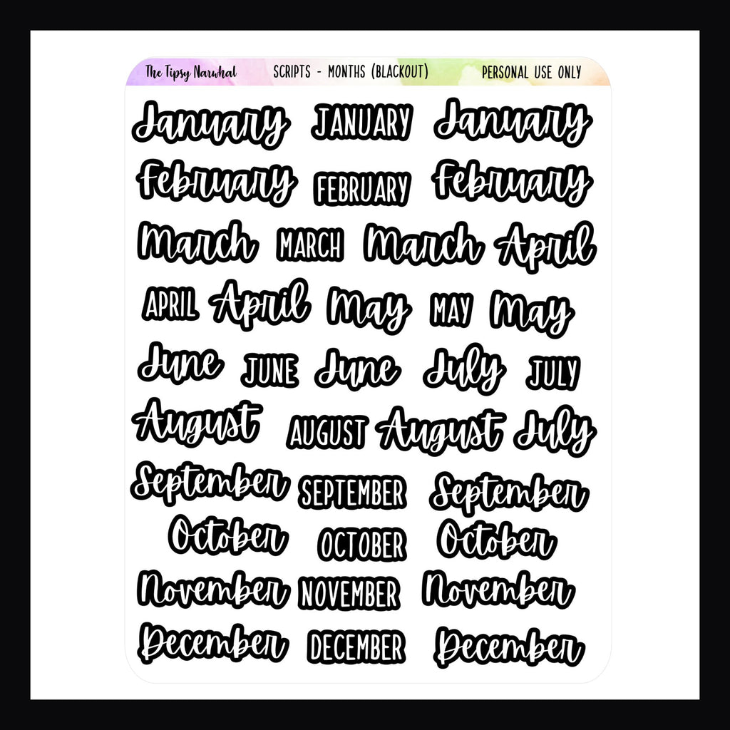 Months of the Year Script