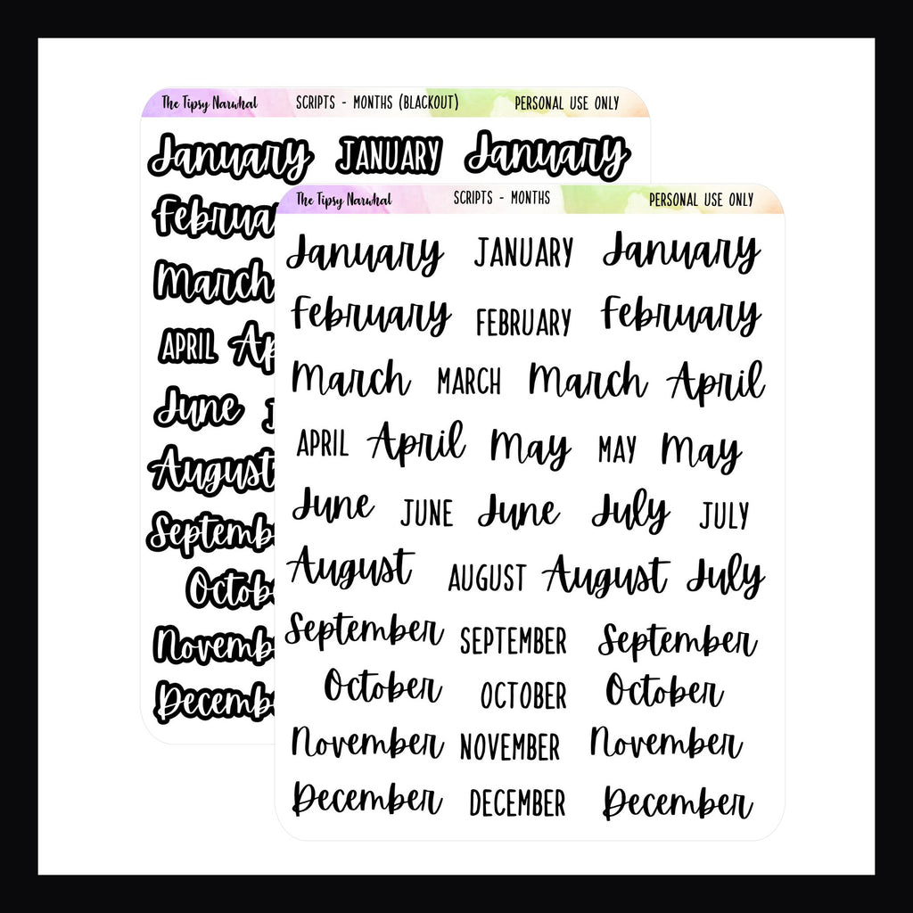 Months of the Year Script
