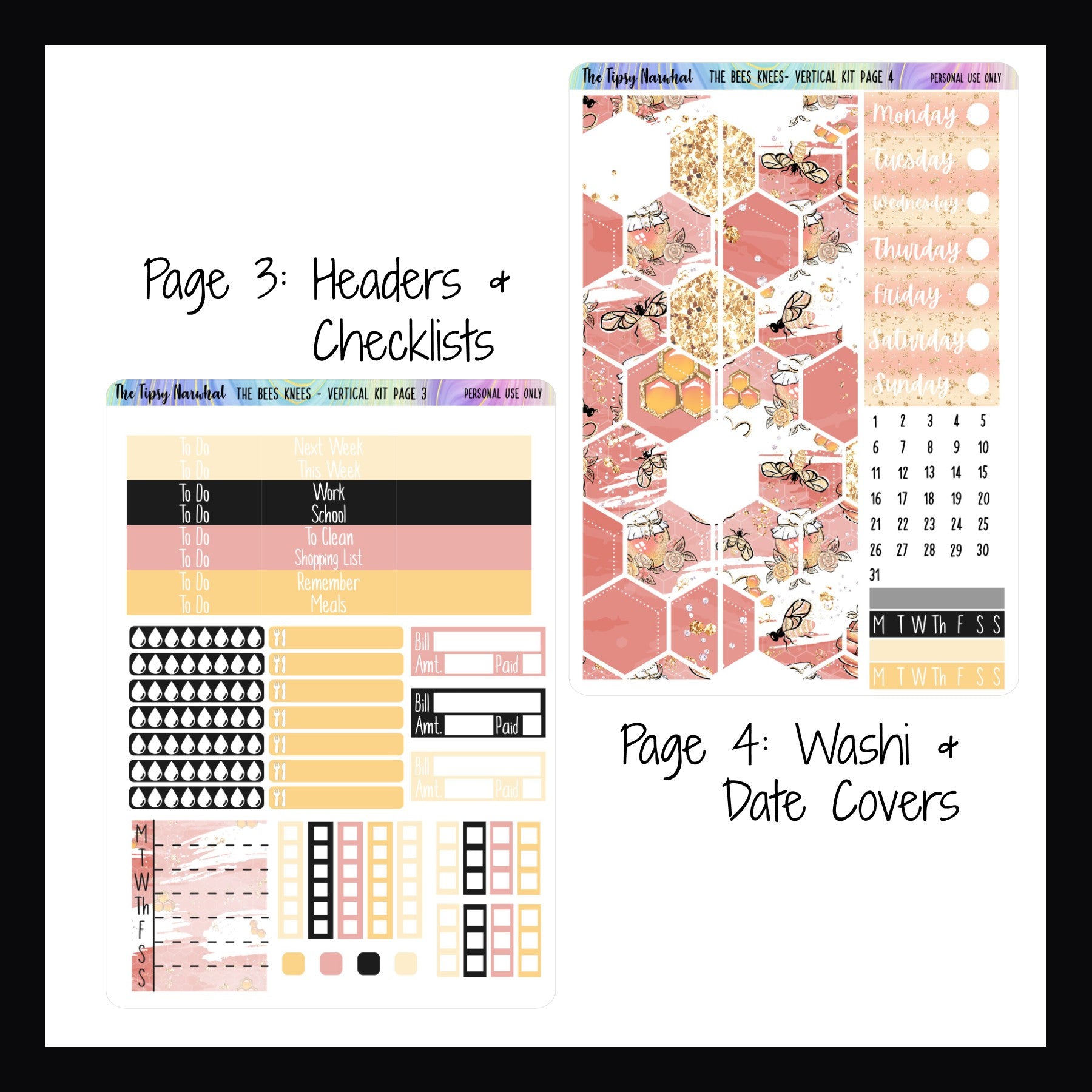 The Bees Knees Vertical Weekly Kit